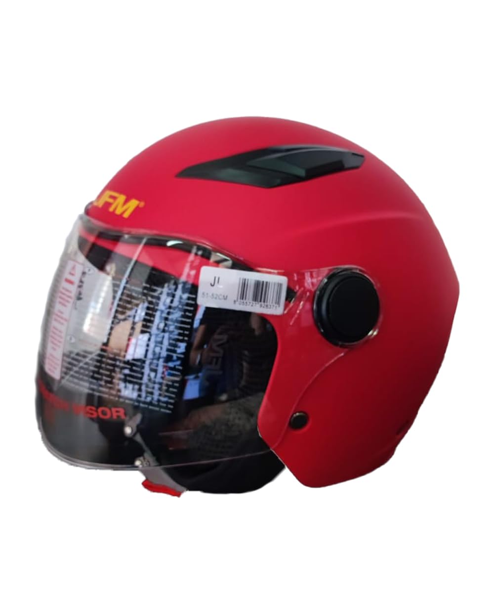 JFM Casco moto scooter Bambino Baby - visiera lunga - 710 - rosso opaco JS