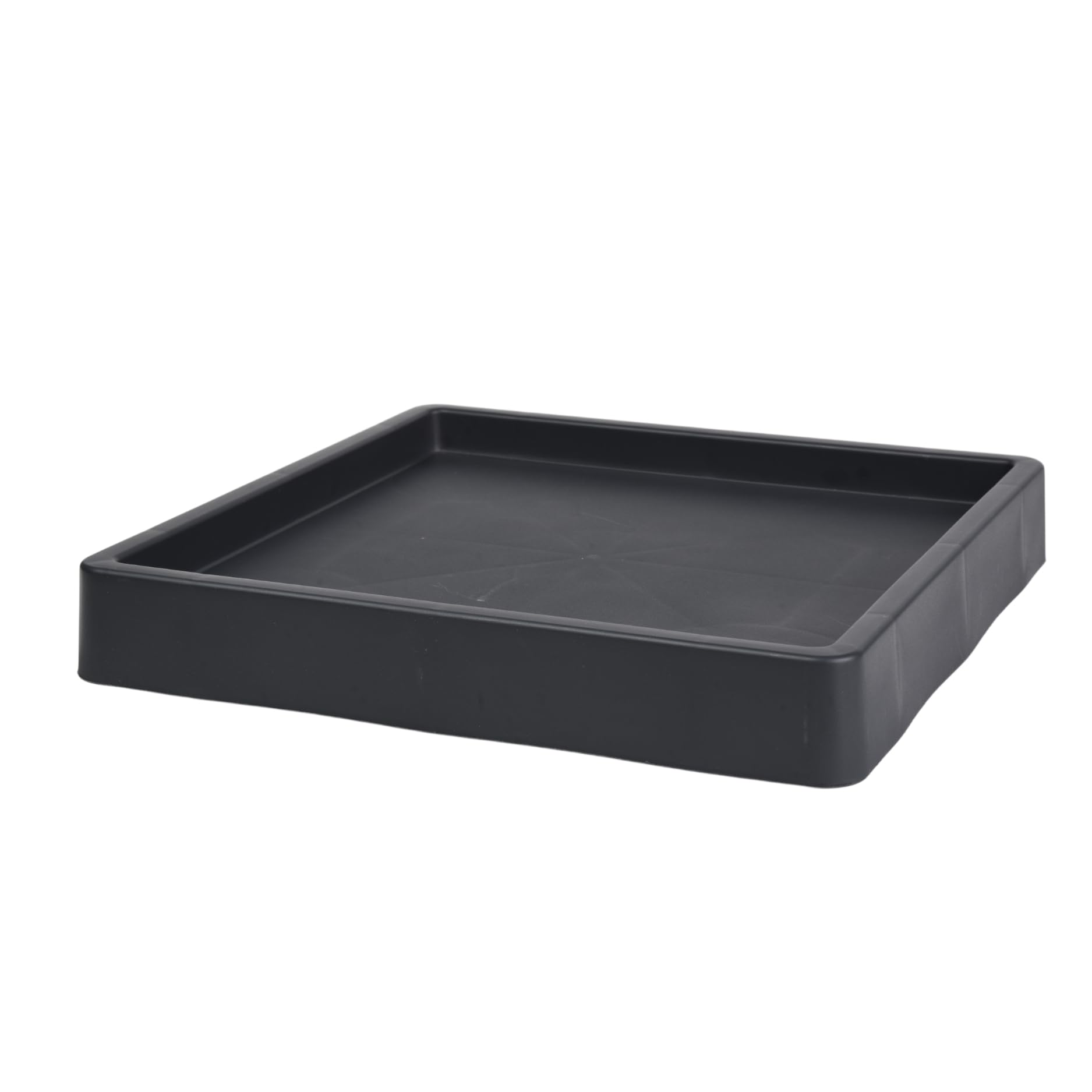 B2C Square Mobile Planter Saucer Flower Pot with Wheels Portable Plant Cart Base with wheels Home Garden Patio Trolley for Plants Lightweight Indoor/Outrdoor suitable (Large - Anthracite)