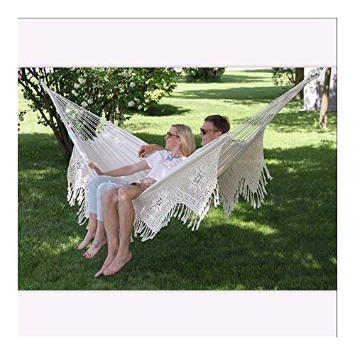 ASDFGH Hamaca de Boho Grande Encaje Brasileño 2 Personas Doble Hamaca Columpio Silla del Acoplamiento Cubierta oscilación Silla Hamaca 320 * 150cm