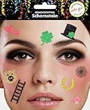 Trendandstylez Set de tatuajes faciales con purpurina, 30 diseños, tatuaje facial, dermatológicamente probado, carnaval, festival, Halloween, carnaval y fiestas (deshollinador)