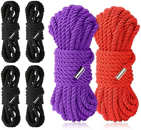 Amazon.com: KINGLAKE Soft Silk Rope,8MM Black Rope,50 Feet Skin ...