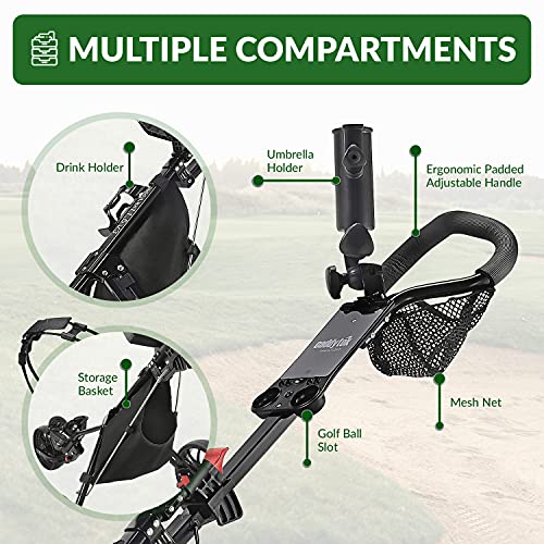 Caddytek-CaddyLite-115-V3-Carrito-de-Golf-de-3-Ruedas-Ligero-facil-de-Plegar