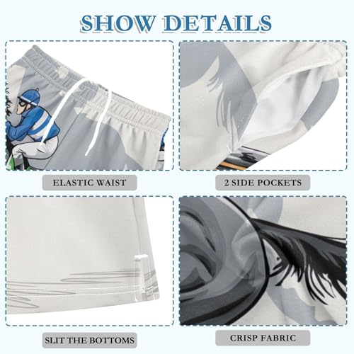 CHIFIGNO Horse Racing Youth Boys Thick Summer Clothes Boys Running Shorts with Pockets with Pockets XS 5