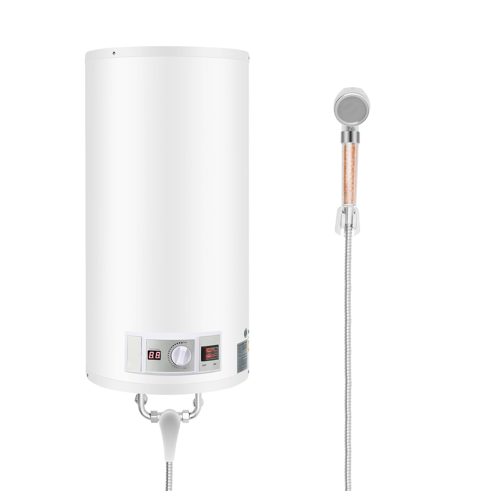 Serbatoio acqua calda 220 V, scaldabagno 2 KW, 80 l, doccia completa a parete, scaldabagno efficiente con doccetta