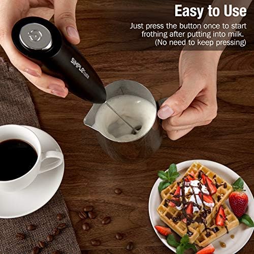 SIMPLETASTE Milk Frother Handheld Electric Foam Maker Battery Operated