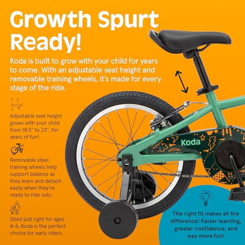 Image of Retrospec Koda Plus Kids Bike for Boys & Girls Ages 4-6 Years - 16 inch Children's Bicycle, Adjustable Seat & Handlebars