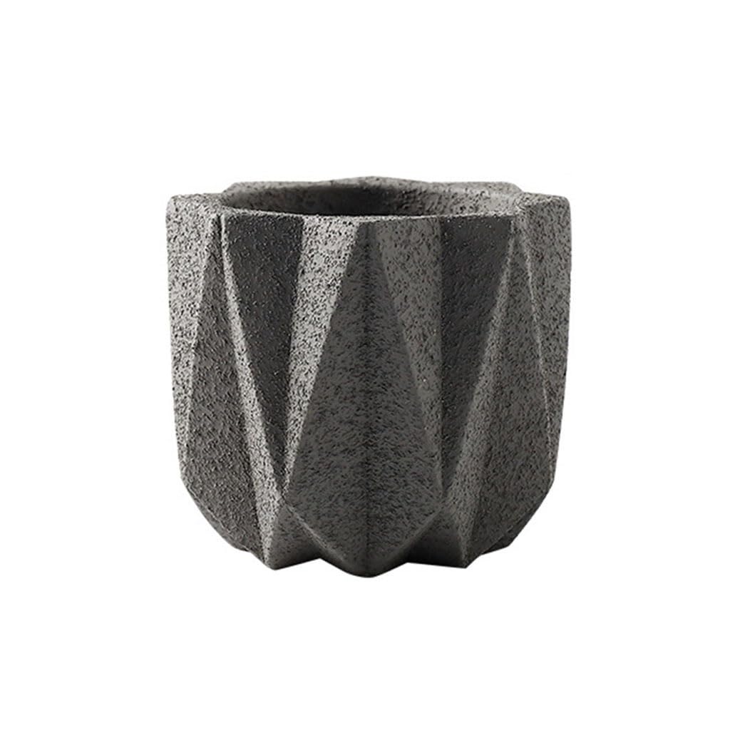 GELASIGE Flower Pots Cement Flower Pot Simple Home Office Desk Tabletop Decoration Flower Pot Modern Small Flower Pot Outdoor Flower Pots(A,M)