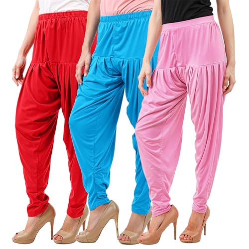 Image of Buy That Trendz Patiala Pant Combo Pants for Womens Pack of 3 Viscose Patiyala Salwar Bottoms