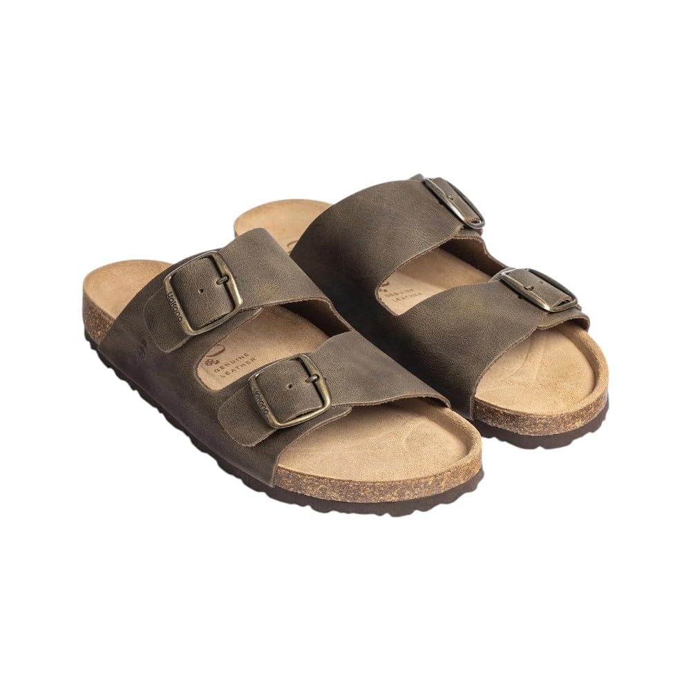 YOKONO - YOKONO Sandalias de Hombre MACAM-150 de Piel con Doble Hebilla - Color Sprinter Taupe - CUERO