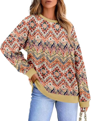 KISSMODA Women's Casual Long Sleeve Sweatshirt Color Block/Solid Crewneck Corduroy Pullover Cute Tops