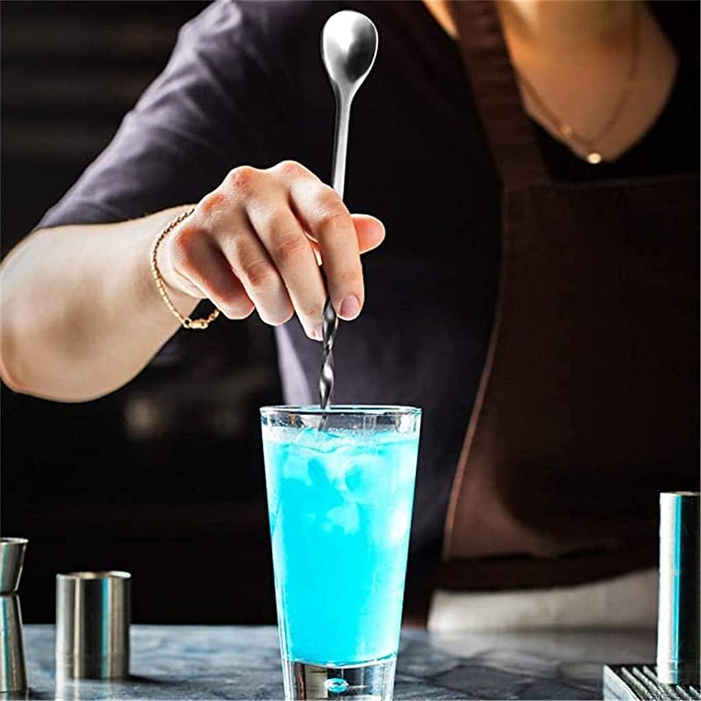 Stainless Steel Cocktail Shaker Set 6 Piece Martini Shaker,Drink Shaker,Bartender Kit with Measuring Jigger,Mixing Spoon (Size : 550ml Set) (550ml Set) Cocktail shakers