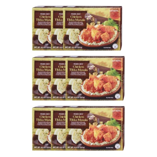 Trader Joe's Chicken Tikka Masala - Gluten Free - 8.5Oz Per Box, 9 Boxes Total - Authentic Indian Recipe #TOP28