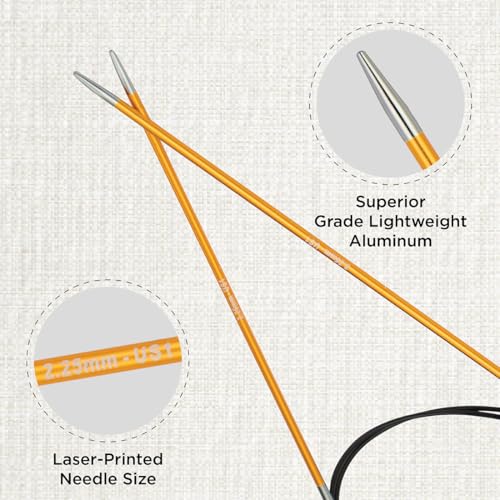 KnitPro Gelb Metall-Rundstricknadel 80cm/2,25mm – Bild 2