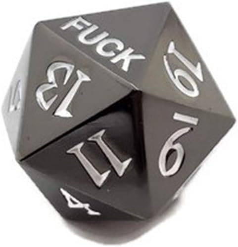 Miniatura 4 de Juego de dados F de metal negro D20, juego de dados de 20 caras DND, color negro plomizo, número de color para juegos de rol, Calabozos y dragones,