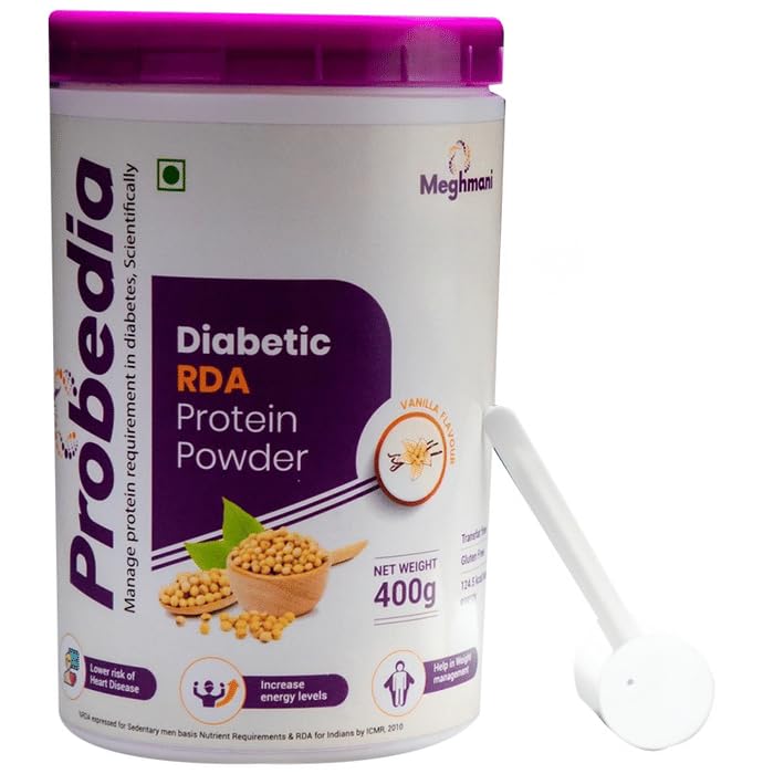 Probedia Diabetic RDA Protein Powder, Dietary Supplement with Measuring Scoop, 400g-image-3