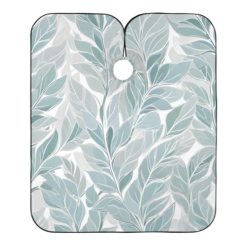 Hezely Leaf Blue Lace Hair Dye Cape, Barber Cape for Adults,Waterproof Salon Cape,Waterproof Hairdressing Styling Hair Cutting, 65