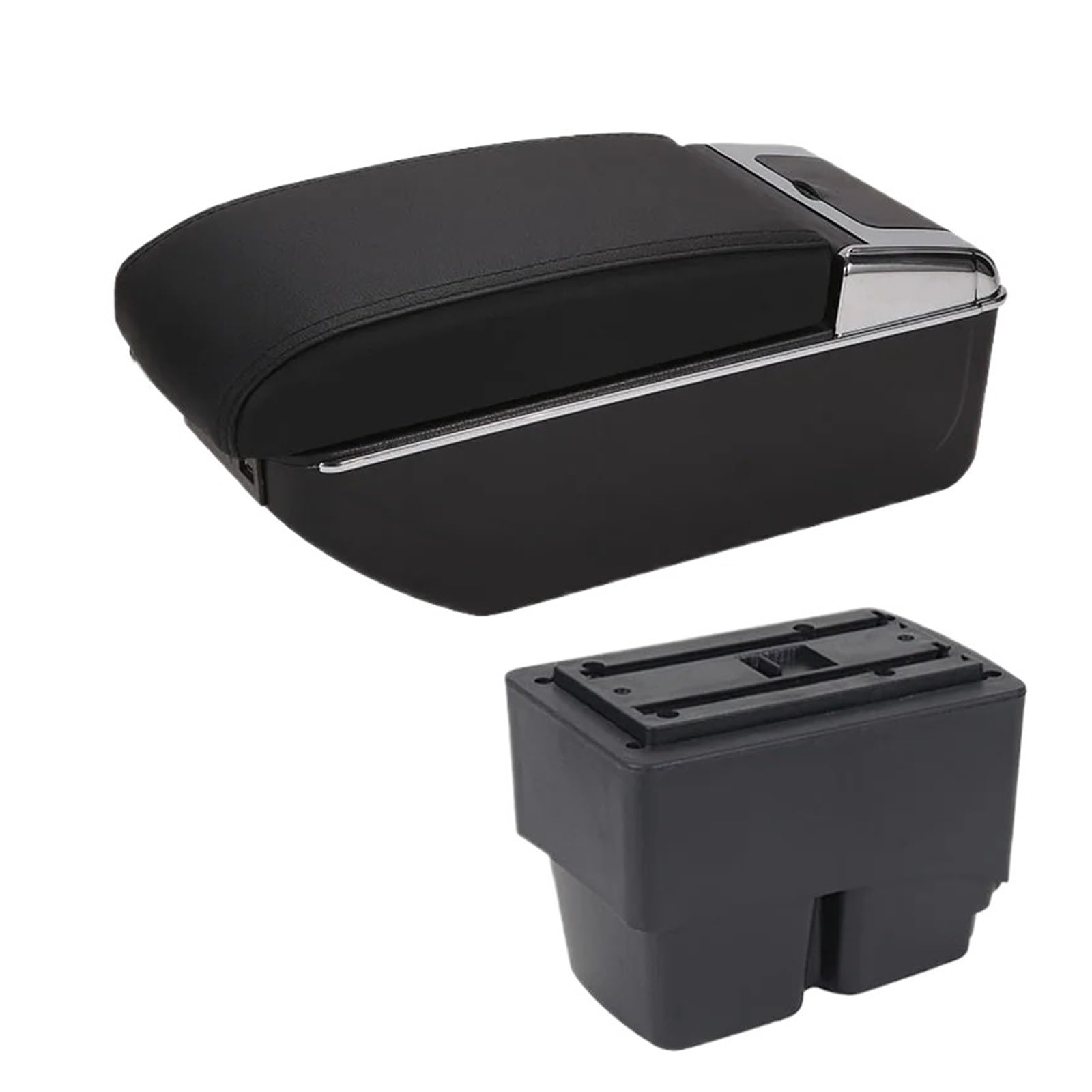 GBGWRMRYX Center Armrest Box For Fiesta Car Armrest Box Interior Details Parts Special Retrofit Parts Center Storage Box Accessories Arm Rest(B2 Black black 7USB)