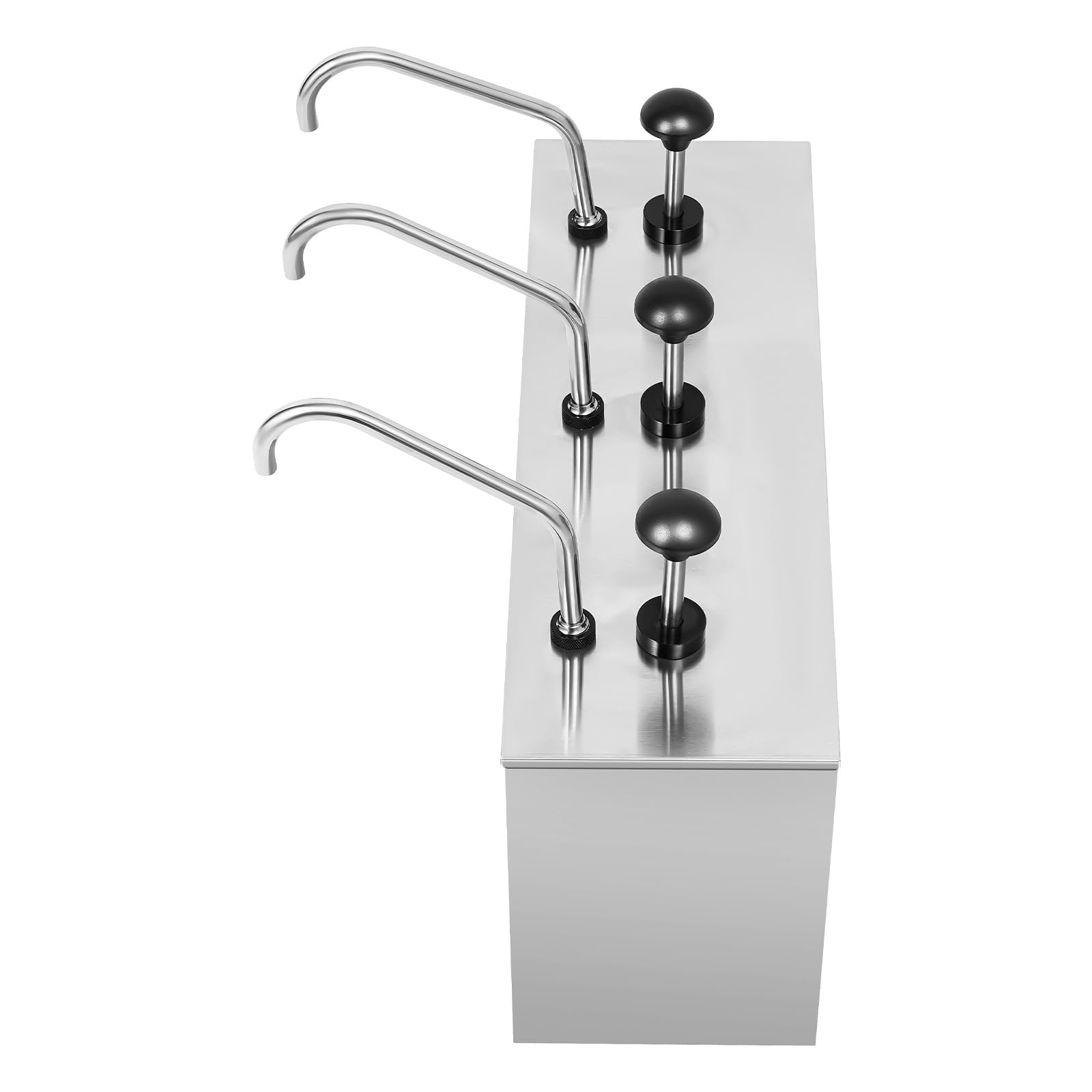 Dispensador de bomba de salsa 3 × 4 L, dispensador de salsas, acero inoxidable, dispensador de bomba, dispensador de mostaza, dispensador para salsa de soja, vinagre, mostaza, 50 x 19 x 25 cm
