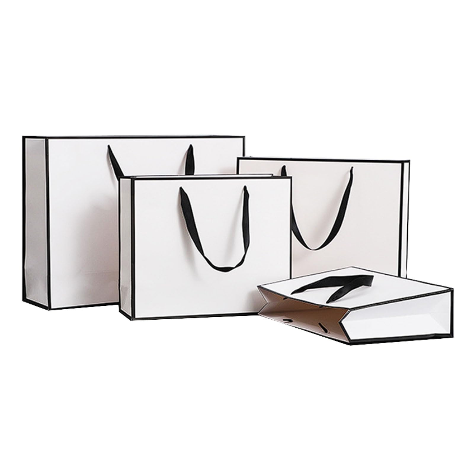 20er-Pack robuste Tragetaschen aus weißem Karton mit Griff Baumwollseil, Einkaufstaschen for Bekleidungsgeschäfte, Schmuckverpackung(25 * 13 * 32cm)