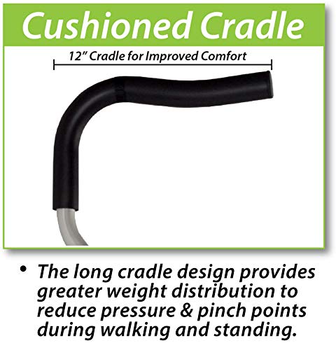 The Life Crutch - Universal Crutch| Ergonomic Handles | Articulating Tips | Supports up to 300 lbs | for Adults and Children with Heights 4'6" - 6'7" (Crutch Pads, Ergonomic Handles & Extra Tips)
