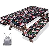 MHJY Picnic Table Cover with Bench Covers 3 Pcs...