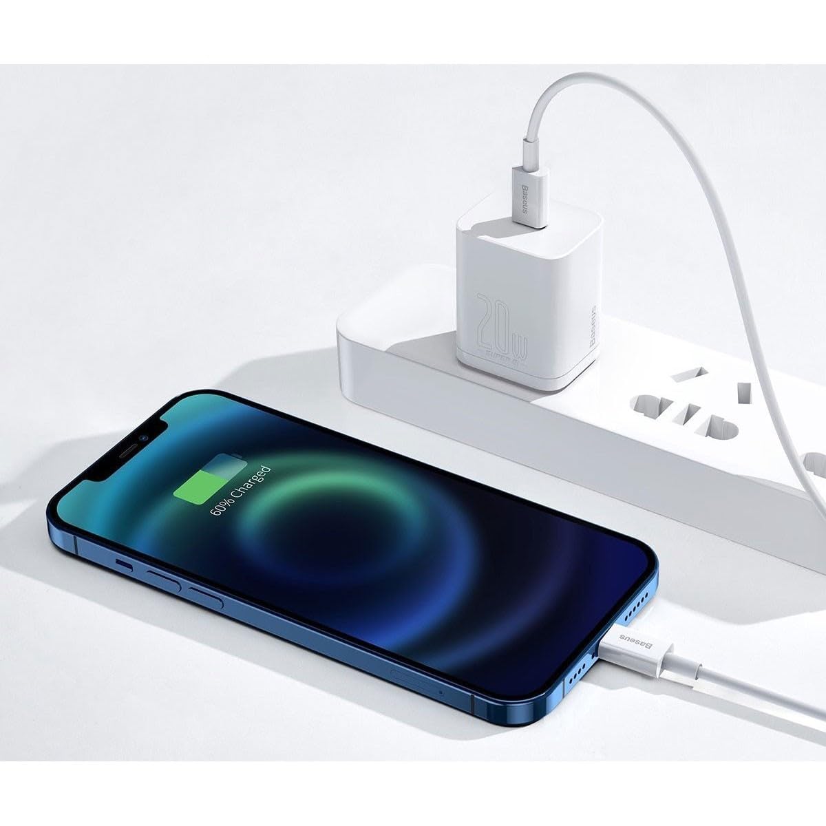 Cargador Usb-c Baseus Super Si 1c 20w - Lightning 1m Blanco con Ofertas