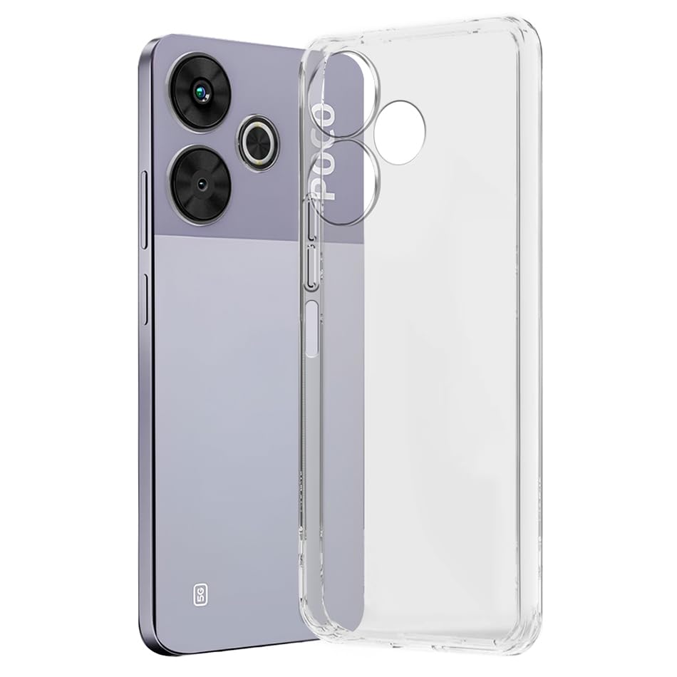 Fashionury Shockproof Crystar Clear Back Cover Case Cover for Mi Redmi 13 5G/ 4G | Transparent Back Cover | Raised Bumps for Camera & Screen Protection for Redmi 13 5G / 4G