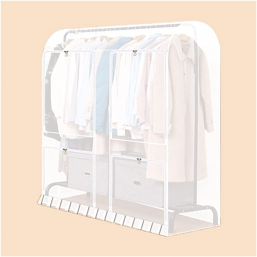KASTWAVE Garment Clothes Cover, KASTWAVE Reusable Clothing Rack Protector Translucent Dustproof Waterproof Storage Bag for Wardrobe, Translucent, 63"x59"x19.7"