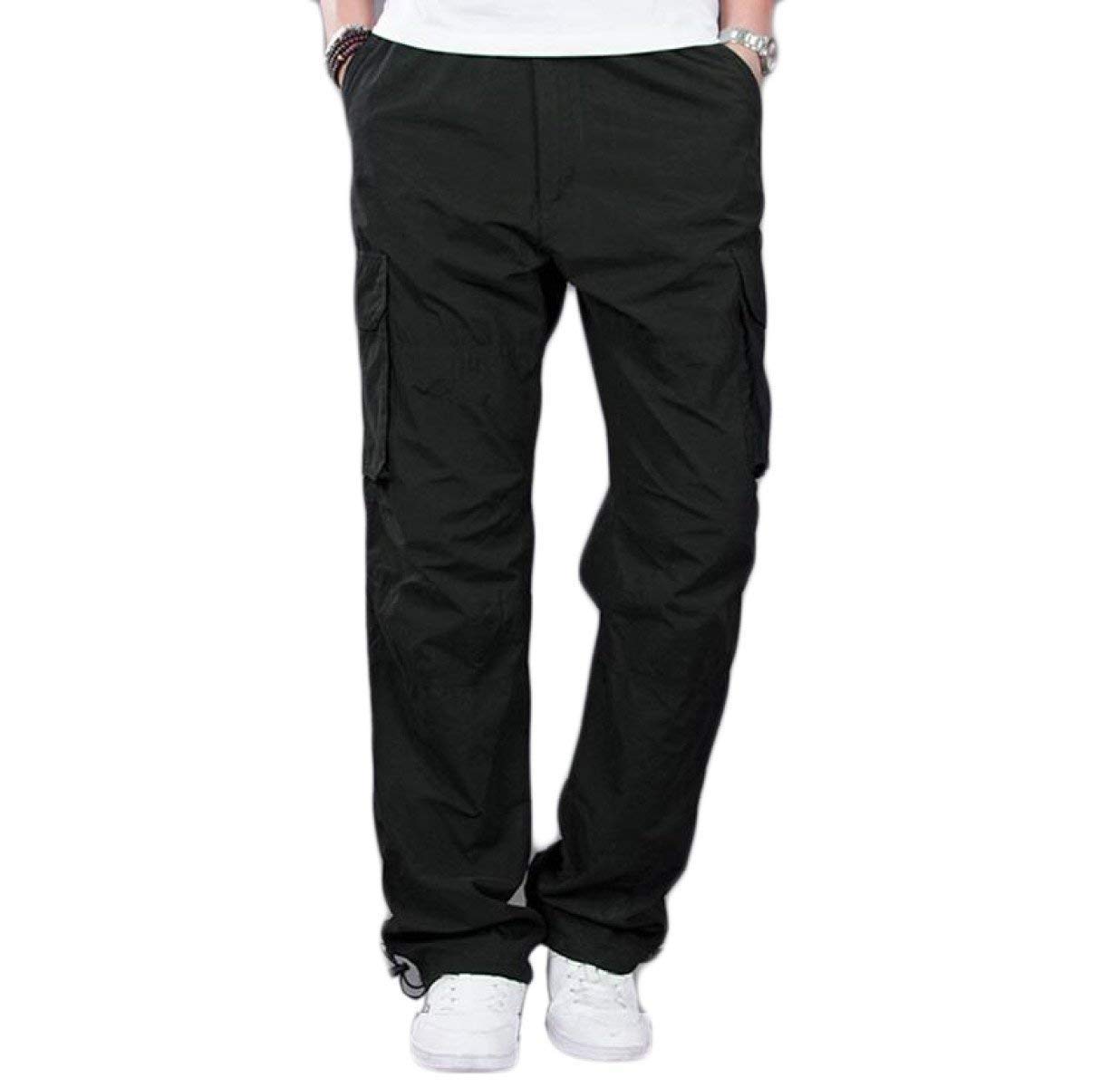Spodnie robocze luźne multifunkcyjne spodnie do joggingu spodnie cargo moda męska na świeżym powietrzu proste nogawki spodnie czas wolny moda sportowe spodnie dresowe, zielony, L