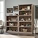 Sauder 5 Tier Book Shelf Wooden Bookcase Multipurpose Bookshelf for Home Office, Living Room, in Salt Oak finish