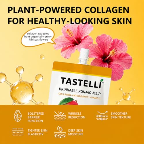 Tastelli Mango Pineapple Konjac Jelly with Collagen & Vitamin C | Sugar Free Gluten Free Low Calorie | Vegan Fruit Snack | 150mL x 10 Pouches - image 4