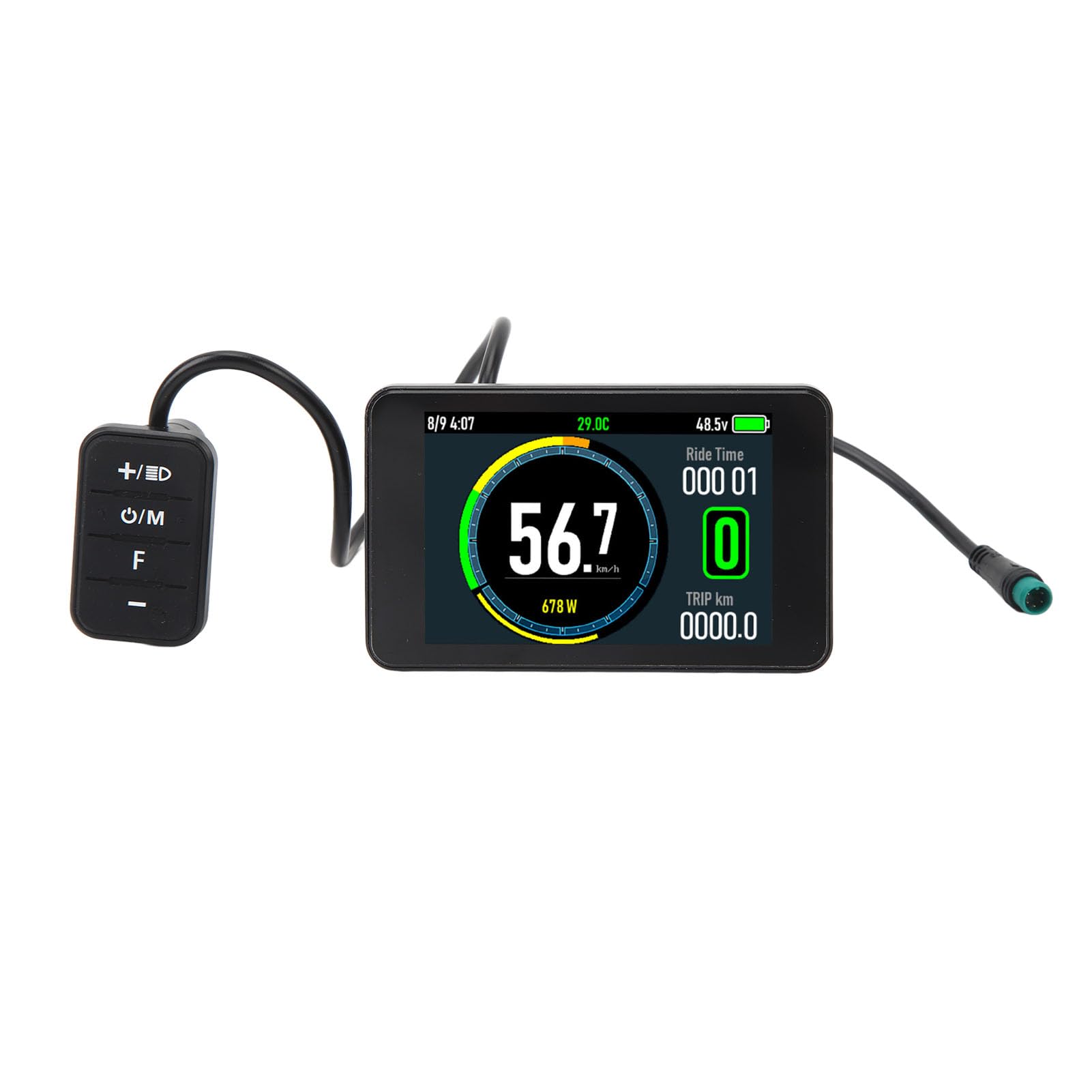 Electric Bicycle LCD Display Meter, 24V 36V 48V 52V 60V 72V Universal E Bike Display Meter Control Panel,Bicycle Speedometer Odometer for Electric Scooter