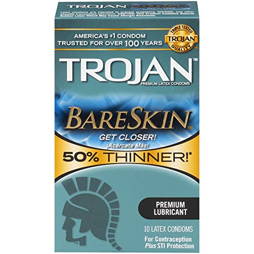 Trojan Bareskin Premium Thin Lubricated Condoms - 10 Count