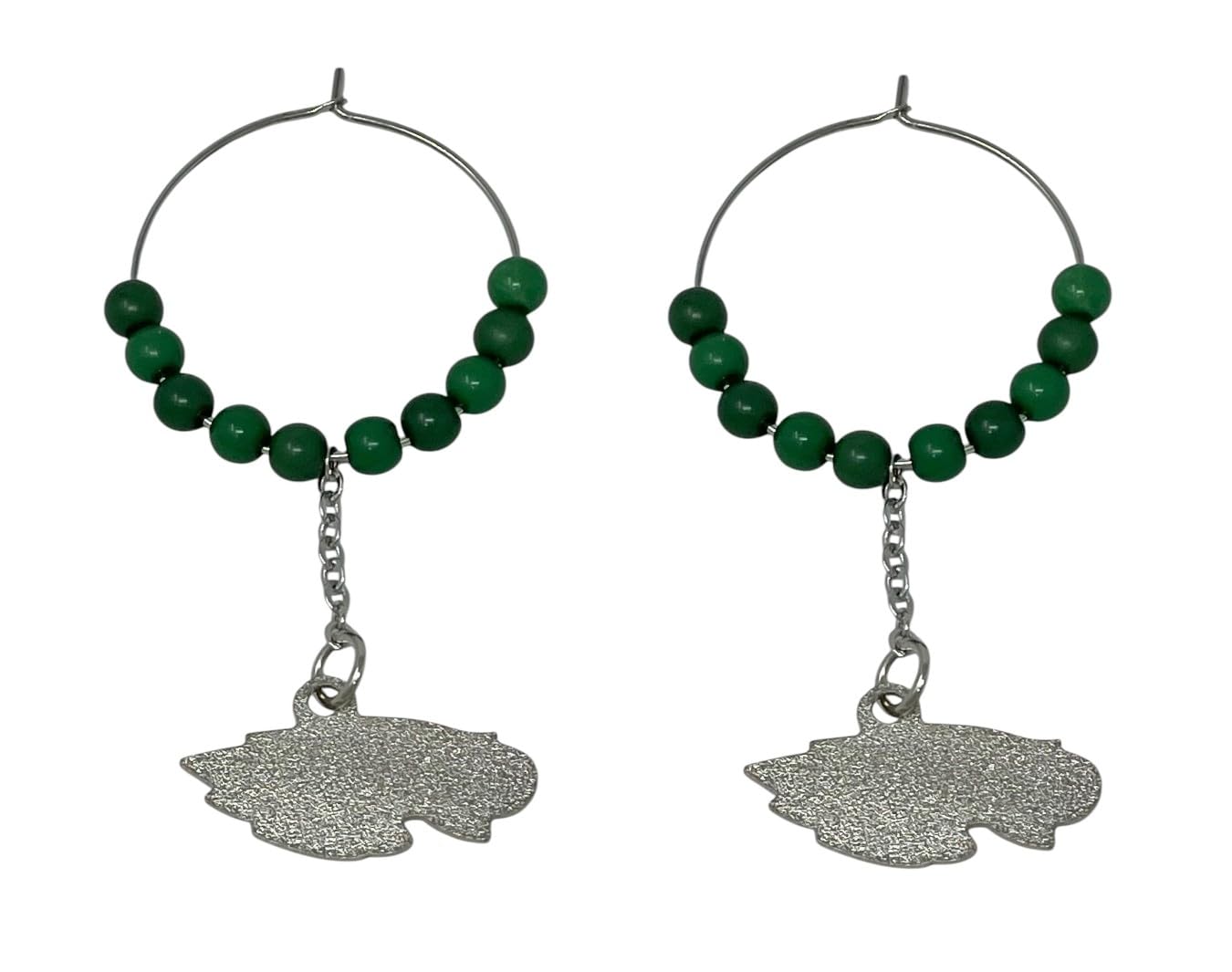 aminco NFL Dangle Earrings, Small, Team Colors (Philadelphia Eagles Bead)