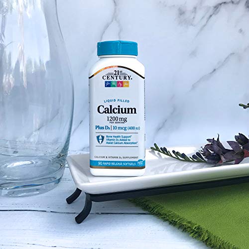 21St Century Calcium Plus D3 Liquid Filled Softgel, 1200 Mg, 90 Count #TOP3