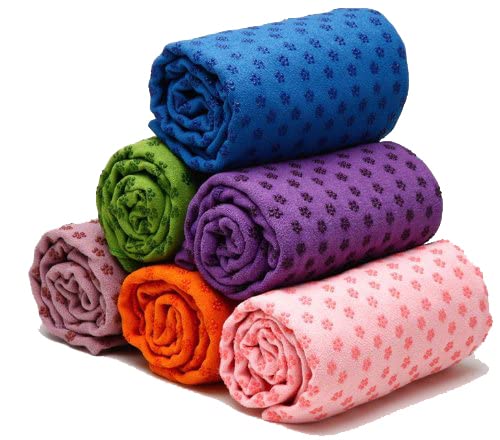 AngelBeauty Hot Yoga Towel with Carry Bag - Microfiber Non Slip Skidless Yoga Mat Towels for Yoga, Exercise, Fitness, Pilates (Green) (Green)