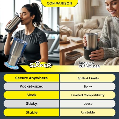 Image of Lil Sucker Suction Cup Holder - Universal Drink Holder for Paddle Board, Kayak, ATV & Boat - Clip-On Coffee Anti-Spill - Donut Pack of 2