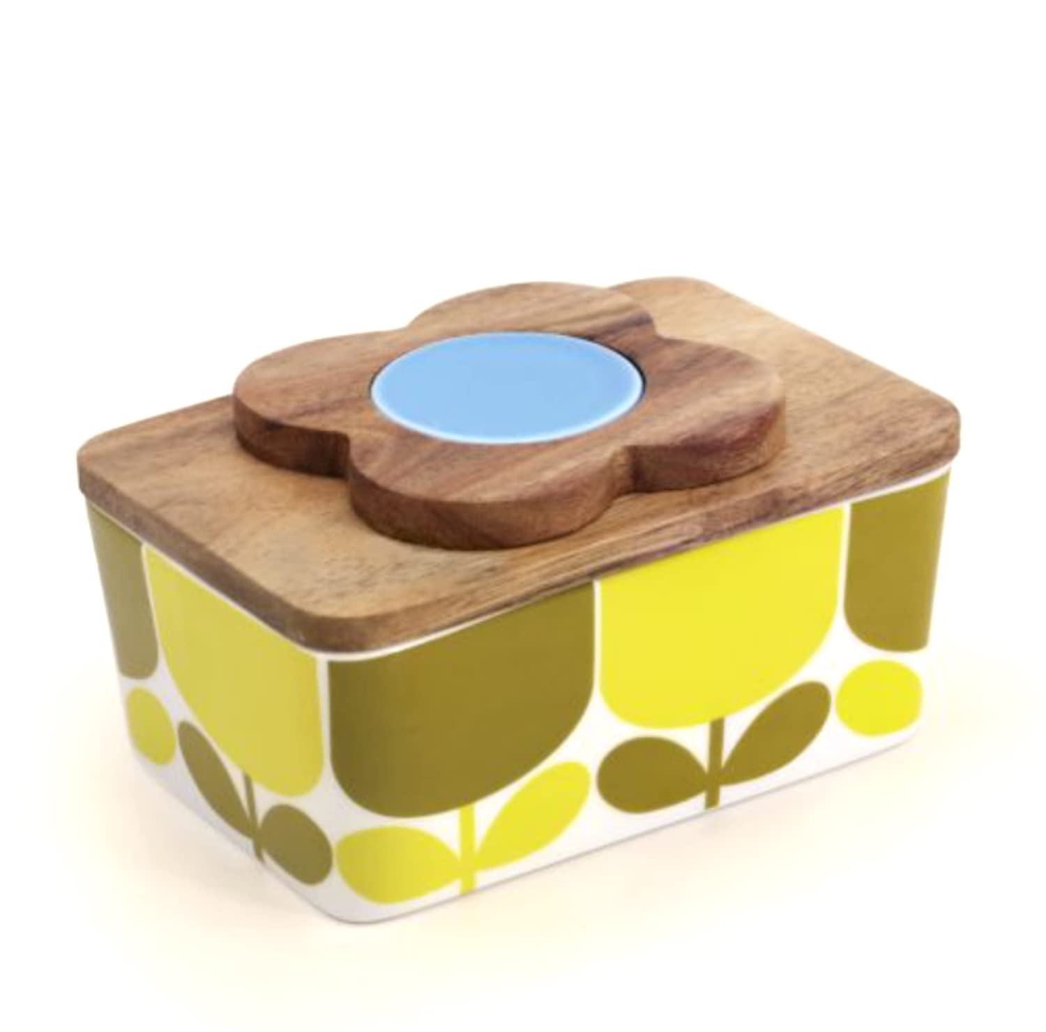Orla Kiely Ceramic Butter Dish - Ochre