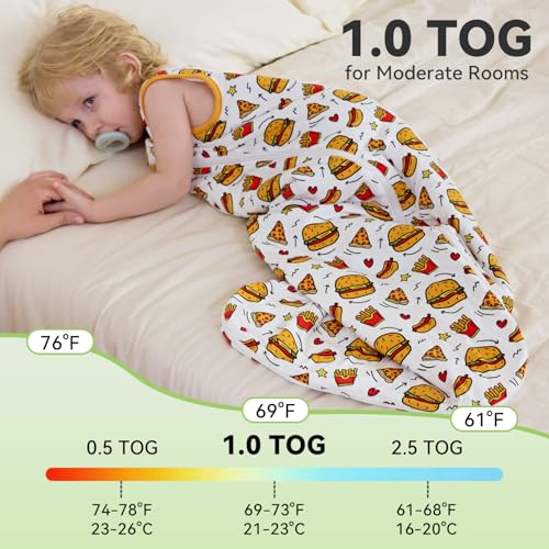 Image of babee Reshinee Bamboo Viscose Sleep Sack for Babies and Toddlers 1.0 Tog Wearable Blanket 2-Way Zipper Baby Shower Gifts
