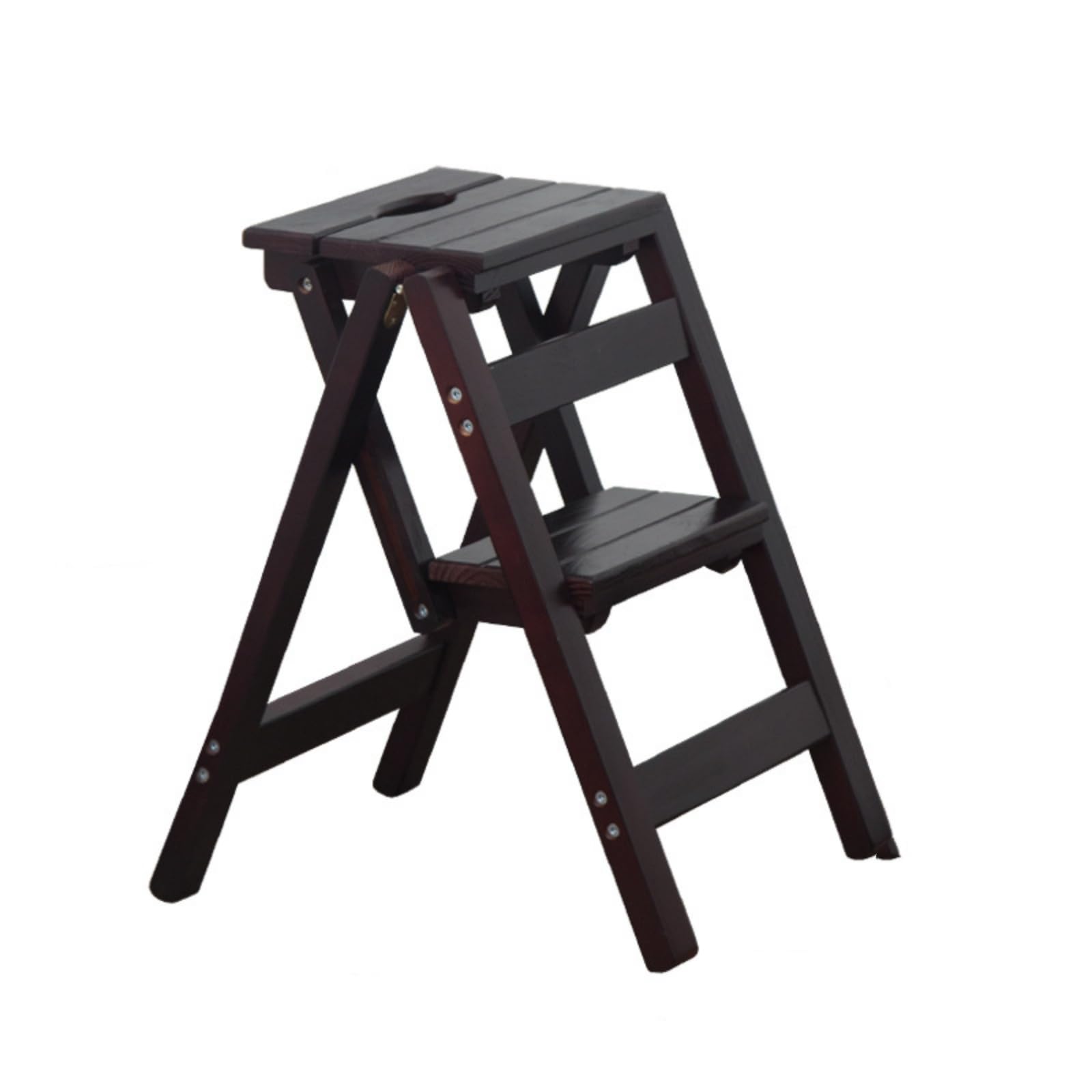Chaise pliante échelle en bois noir pour bibliothèque et maison