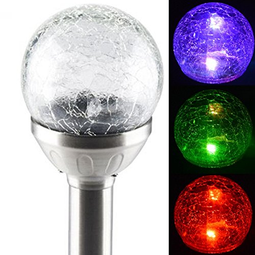 Preisvergleich Produktbild LED Solarleuchte 34x8cm Edelstahl Farbwechsel Bodenspieß Solarlampe Wegeleuchte