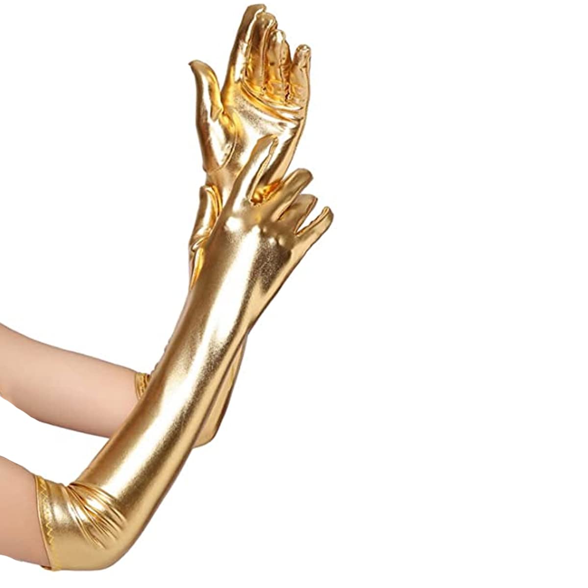 SamHeng Women's Long Stretchy Elbow Length Sexy Bridal Dance Gloves for Evening Party Opera Costume