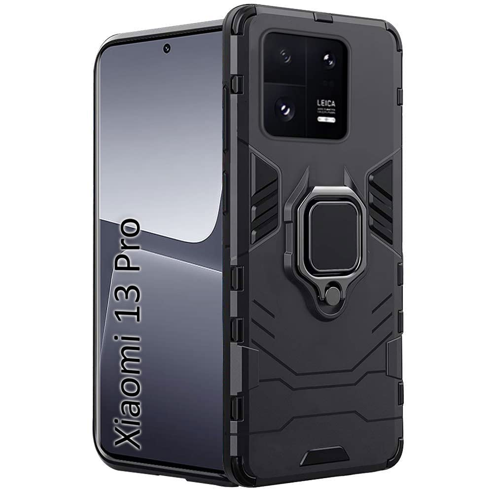 TheGiftKart Polycarbonate, TPU Tough Armor Bumper Back Case Cover For Mi Xiaomi 13 Pro 5G | Ring Holder & Kickstand In-Built | 360 Degree Protection Back Case Cover For Mi Xiaomi 13 Pro 5G (Black) (B0BXNRR6VX) Amazon Price History, Amazon Price Tracker