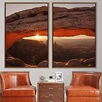 2 Piece Framed Canvas Wall Art Sunset in The Mountains Canvas Prints Home Artwork Decoration for Living Room,Bedroom - 16