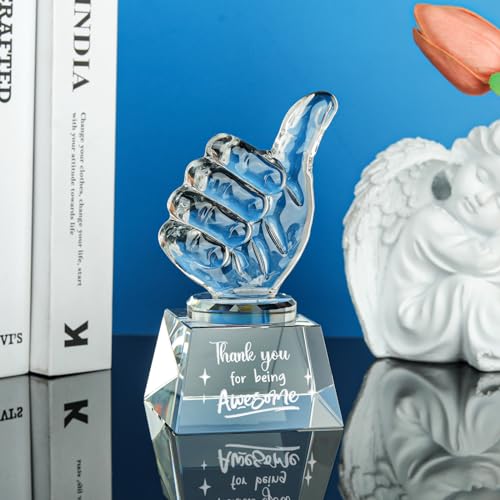 LONGWIN-Employee-Appreciation-Gifts-Crystal-Awards-with-Thumbs-Up-Work-Gifts-for-Coworkers-Staff-Thank-You-for-Being-Awesome-Coworkers-Employee-Teacher-Christmas