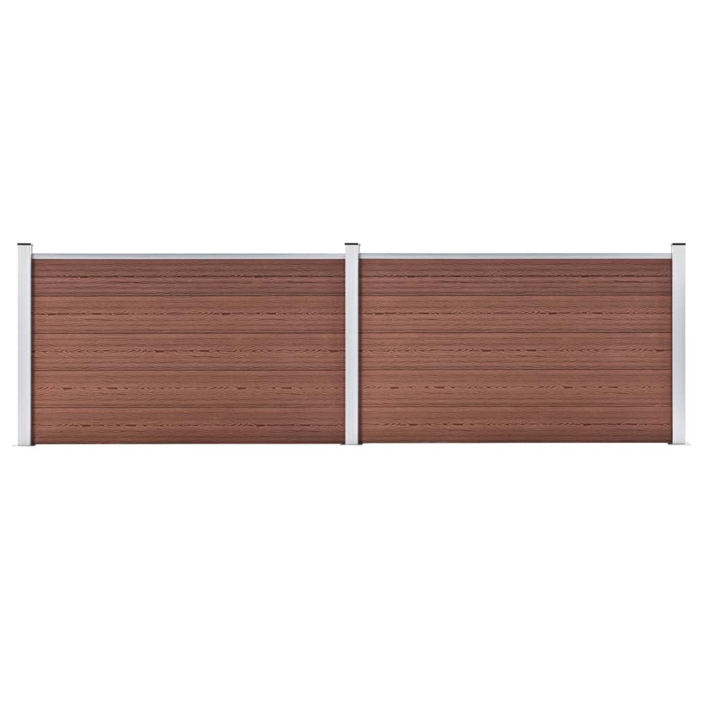 vidaXL Valla de Jardín Muros Panel Cercado Borde Césped Seguridad Separador Exterior Aire Libre Terraza Decorativas de WPC Marrón 353x106 cm