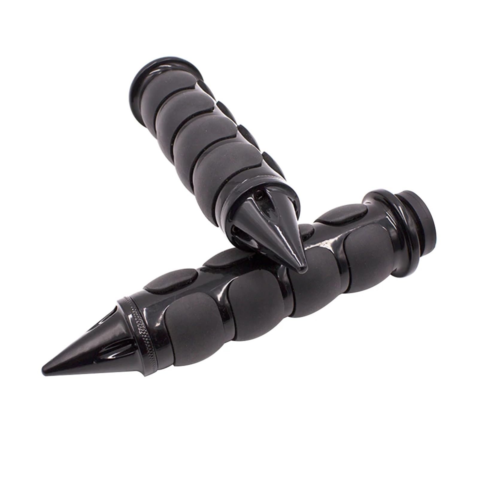 uchwyty kierownicy 2 szt. 22 mm aluminiowe, gumowe uchwyty kierownicy motocyklowej z kolcami w kształcie płomienia, Pasuje do motocykli, quadów i skuterów