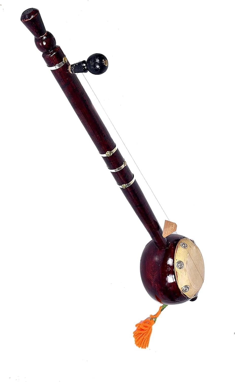 Elegantes, traditionelles Musikinstrument aus Holz im Kürbis-Stil, Iktara/Tumbi, zum Spielen von Musik und Dekorationen, ca. 55,9 cm.