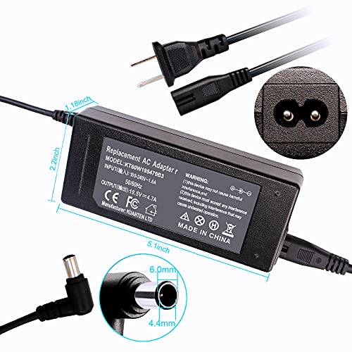 19.5V Adapter Power Cord for Sony Bravia LCD TV KDL-48R510C KDL-40R510C KDL-48W650D KDL40W600B KDL32W600D KDL-40W650D KDL-48W600B, KDL-48R KDL-55W KDL-32W KDL32R KDL-40W KDL-40R KDL-42W KDL-48W