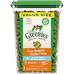 Greenies Feline Adult Natural Dental Cat Treats, Oven Roasted Chicken Flavor, 9.75 oz. Tub
